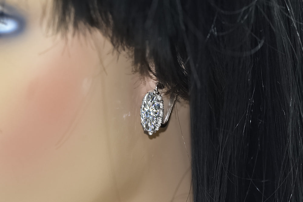 Vintage Zircon Earrings in Sterling Silver (vec174s-zi) — close-up of the hallmark on the inner band
