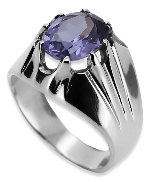 Vintage Alexandrite Ring in Sterling Silver (vrc016s-ax)