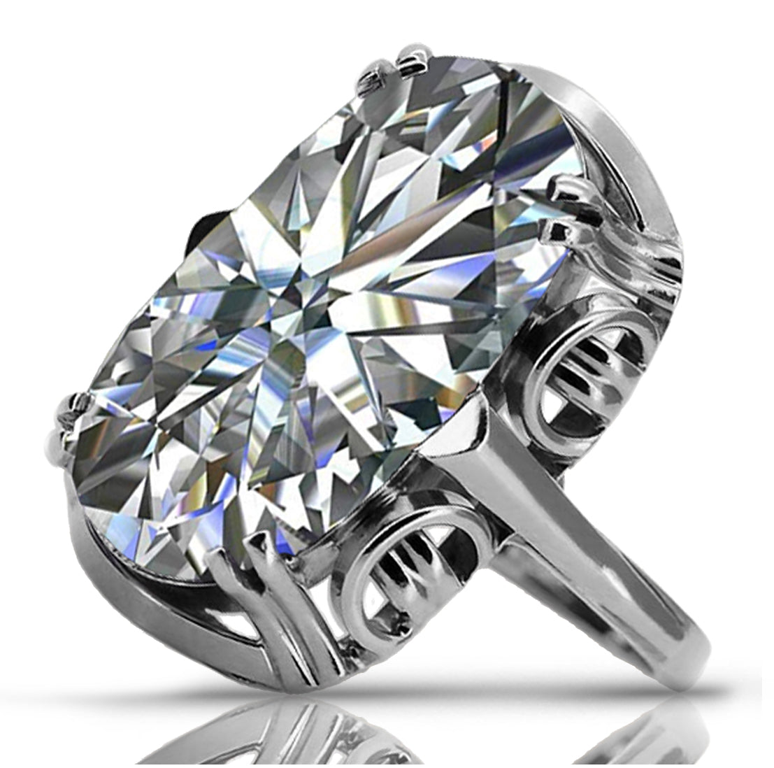 Vintage Zircon Cubic Ring in Sterling Silver (vrc038s-zi) — full view of the piece