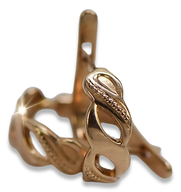 Vintage Hoops Earrings in 14K Rose Gold (ven175) — view 4