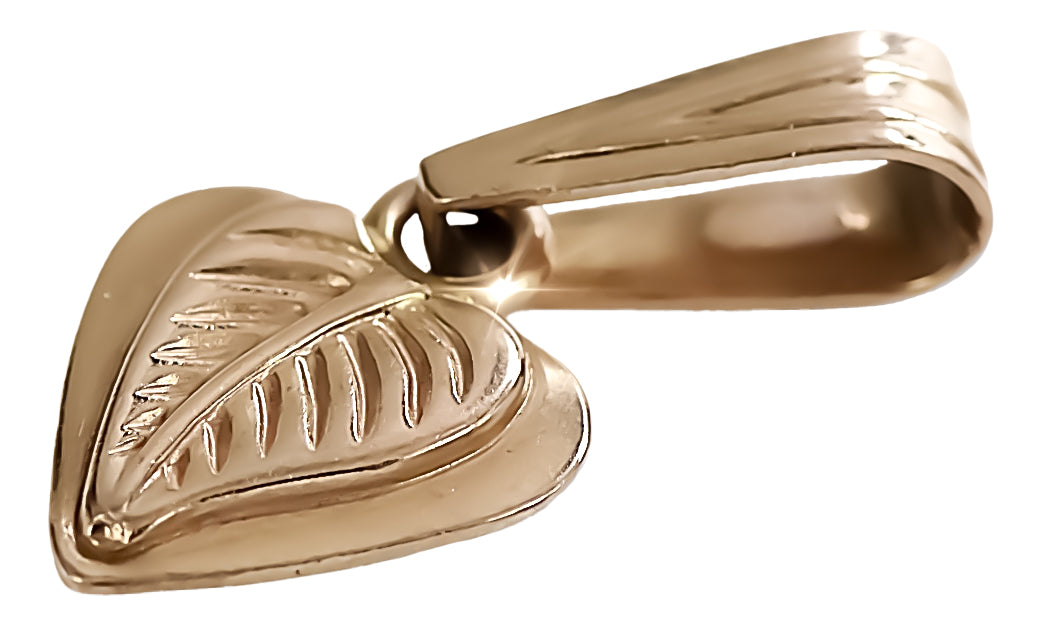 Vintage Leaf Pendant in 14K Rose Gold (vpn002) — view 2