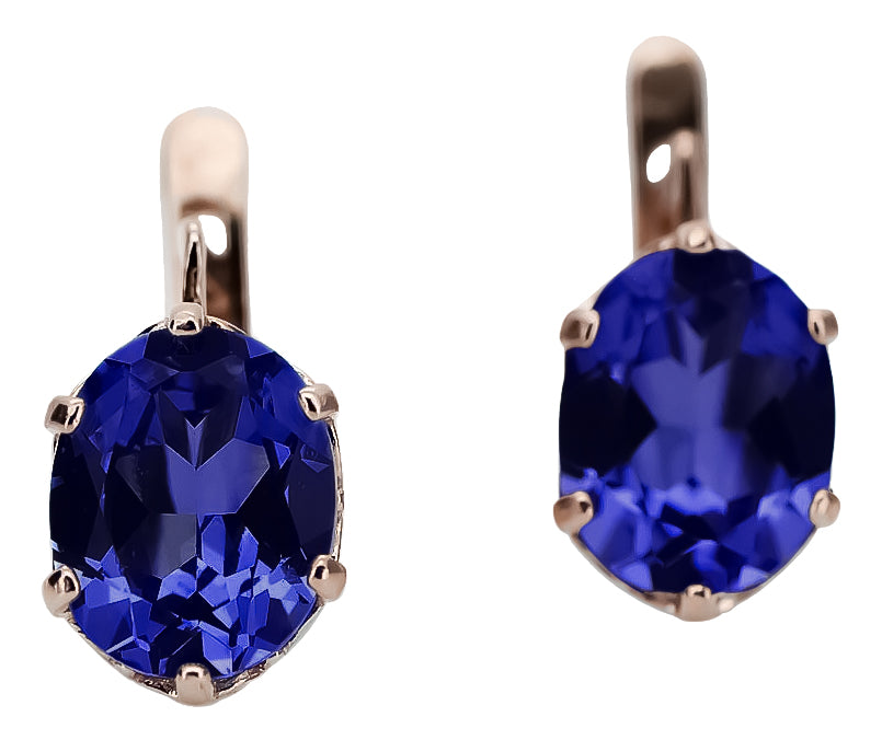 Vintage Sapphire Earrings in 14K Rose Gold (vec003r-sp) — view 8