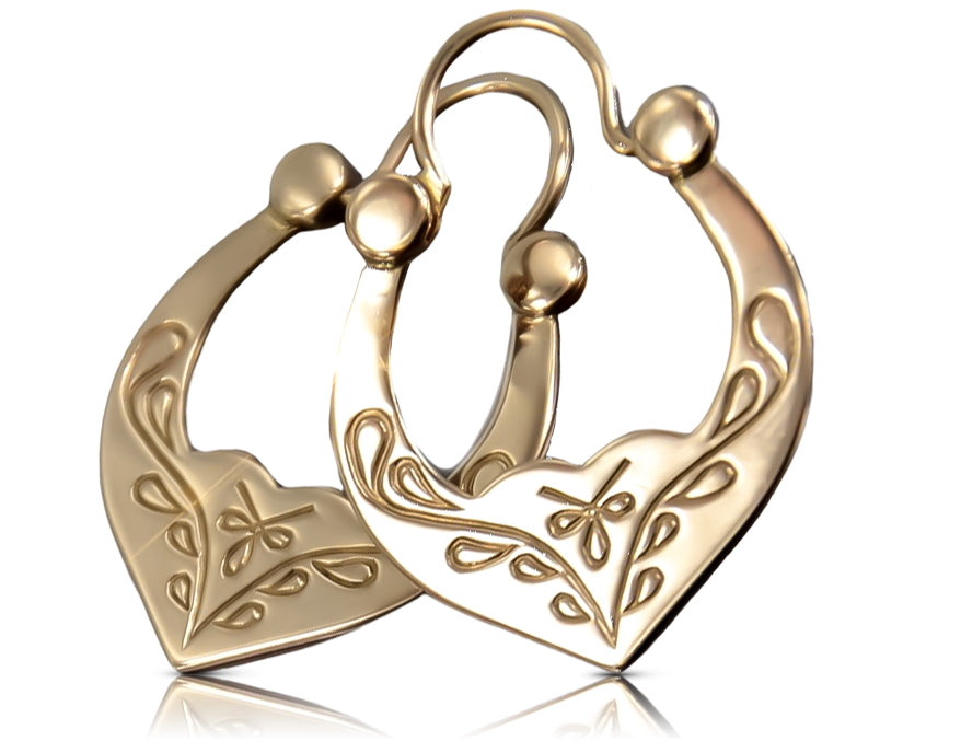 Vintage Gipsy Earrings in 14K Rose Gold (ven059)
