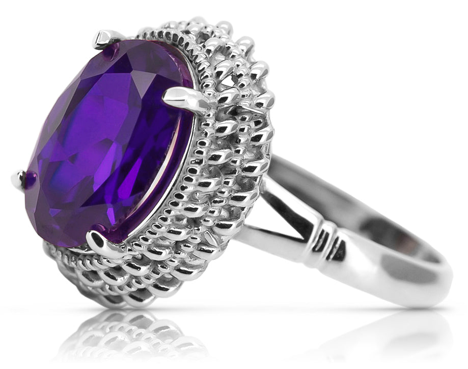 Vintage Alexandrite Ring in Sterling Silver (vrc068s-ax) — full view of the piece