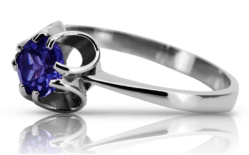 Vintage Sapphire Ring in Sterling Silver (vrc348s-sp) — full view of the piece