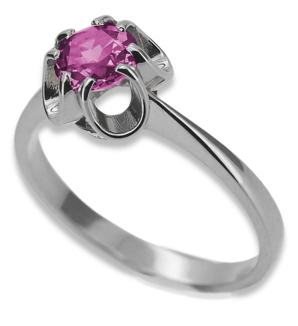 Vintage Amethyst Ring in Sterling Silver (vrc348s-am) — back view with the clasp