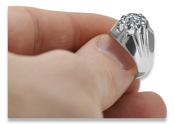 Vintage Zircon Ring in Sterling Silver (vrc016s-zi) — close-up of the hallmark on the inner band