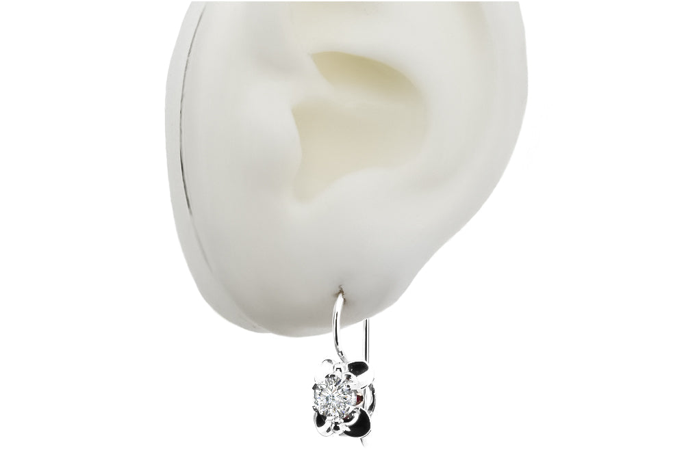 Vintage Zircon Cubic Earrings in Sterling Silver (vec116s-zi)