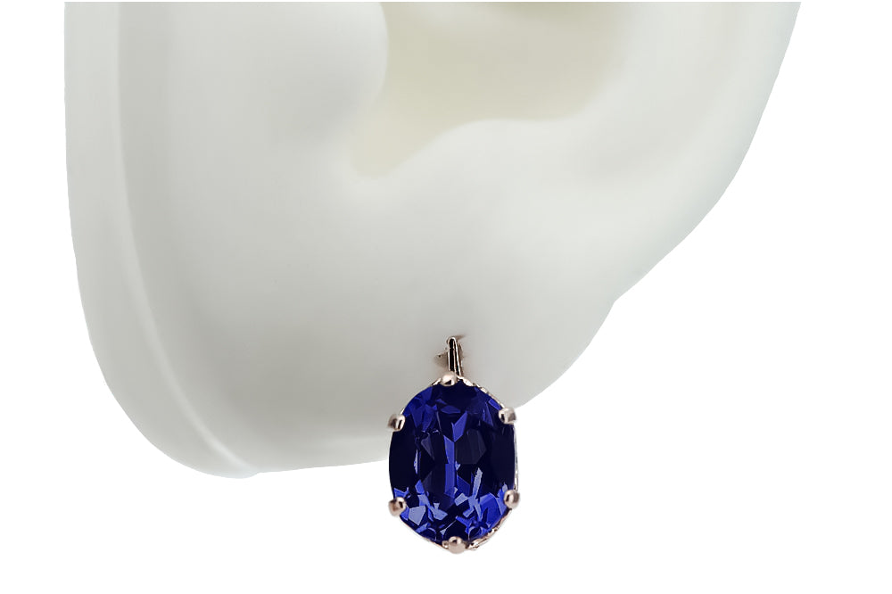 Vintage Sapphire Earrings in 14K Rose Gold (vec003r-sp) — view 6