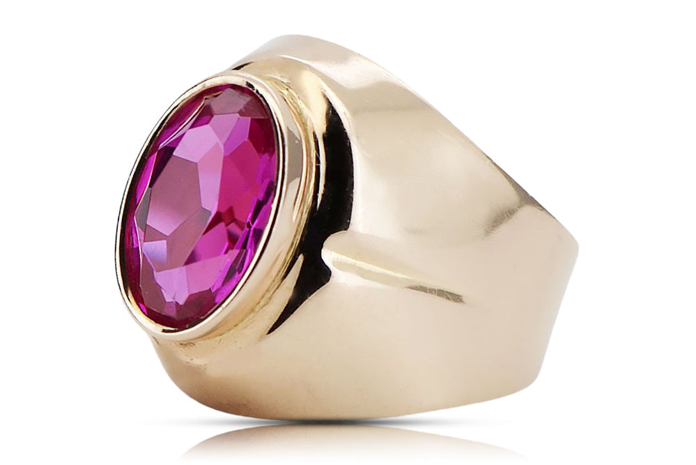 Vintage Amethyst Ring in 14K Rose Gold (vrc296r-am) — full view of the piece