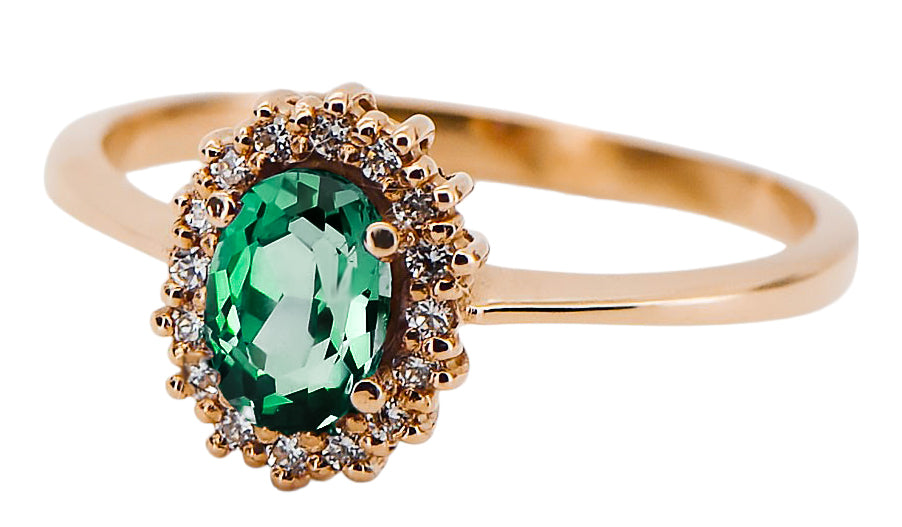 Vintage Emerald Craft Ring in 14K Rose Gold (crc009r-em) — full view of the piece