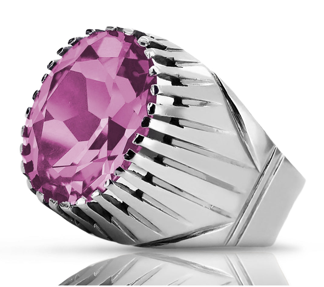 Vintage Amethyst Ring in Sterling Silver (vrc048s-am)