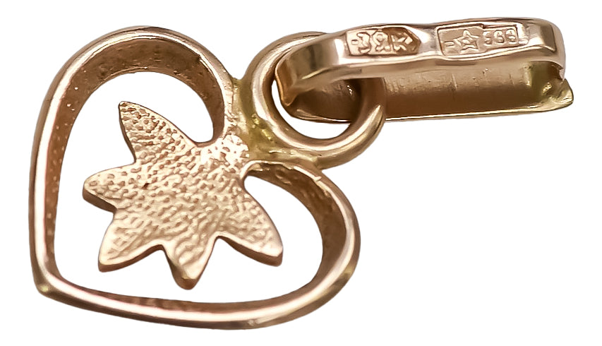 Vintage Heart Pendant in 14K Rose Gold (vpn053) — view 3
