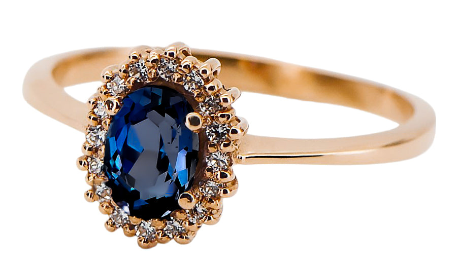 Vintage Sapphire Ring in 14K Rose Gold (crc009r-sp) — side view showing the setting