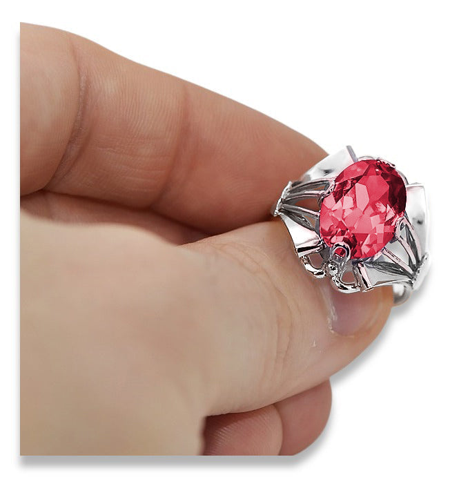 Vintage Ruby Ring in Sterling Silver (vrc015s-rb) — close-up of the hallmark on the inner band