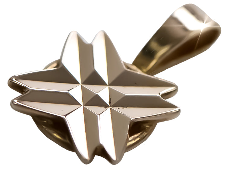 Vintage Star Pendant in 14K Rose Gold (vpn093) — close-up of the stone and setting