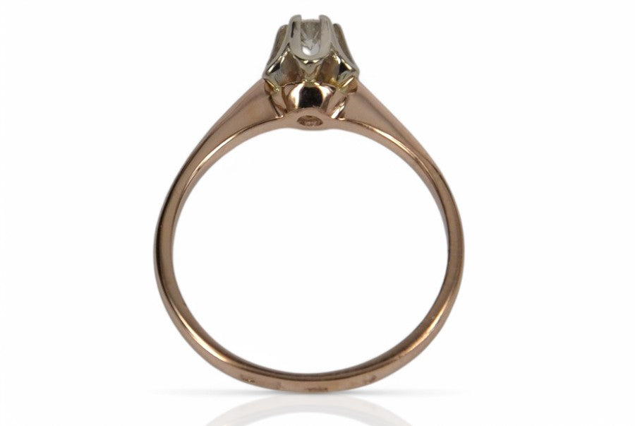 Vintage Zircon Ring in 14K Rose Gold (vrc353r-zi) — full view of the piece