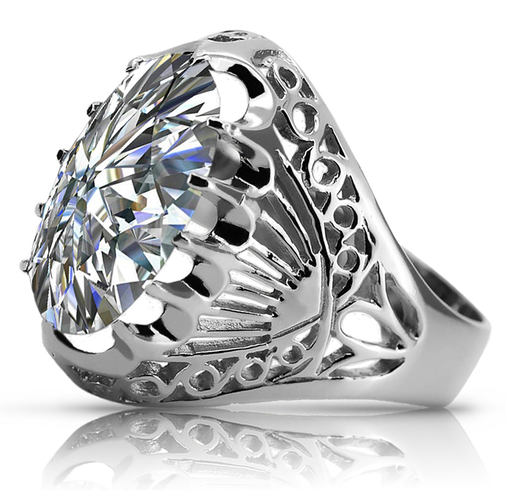 Vintage Zircon Ring in Sterling Silver (vrc020s-zi)