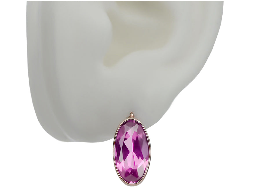 Vintage Amethyst Earrings in 14K Rose Gold (vec001r-am) — view 3