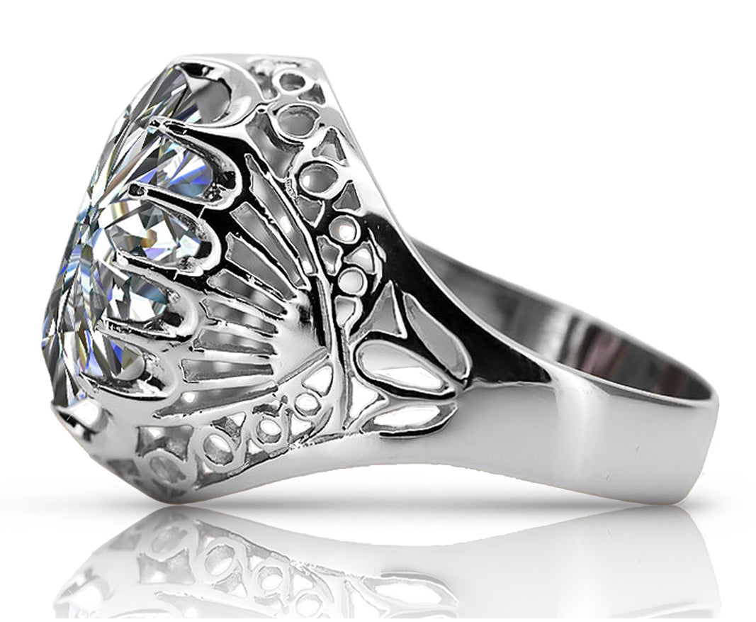 Vintage Zircon Ring in Sterling Silver (vrc020s-zi) — full view of the piece