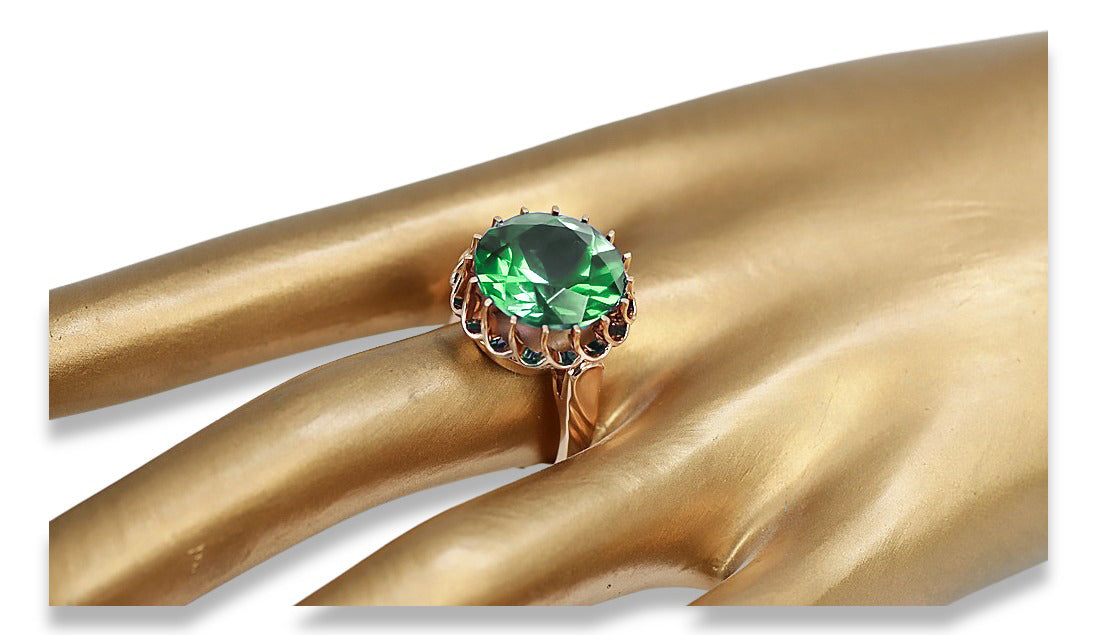 Vintage Emerald Craft Ring in 14K Rose Gold (vrc035r-em) — full view of the piece