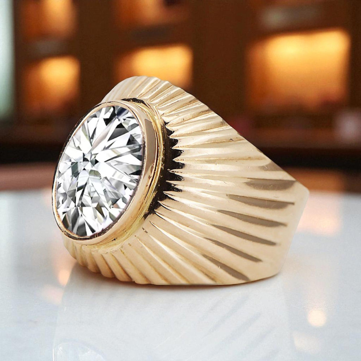 Vintage Zircon Ring in 14K Rose Gold (vrc127r-zi)
