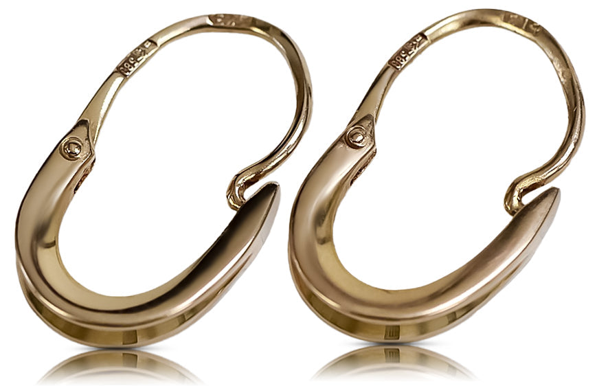 Vintage Hoops Earrings in 14K Rose Gold (ven095) — full view of the piece
