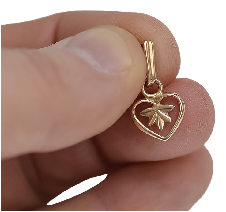 Vintage Heart Pendant in 14K Rose Gold (vpn053) — view 2