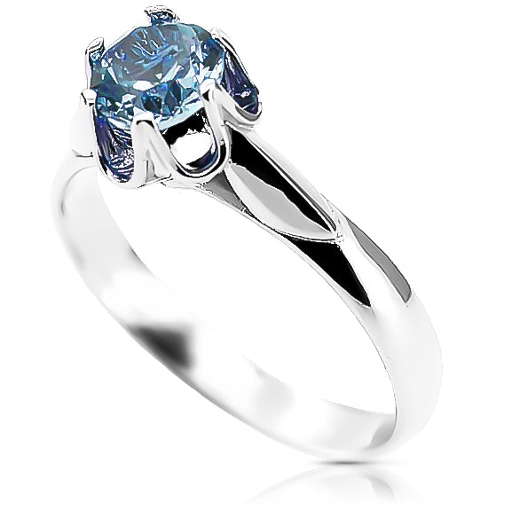 Vintage Aquamarine Ring in Sterling Silver (vrc122s-aq)