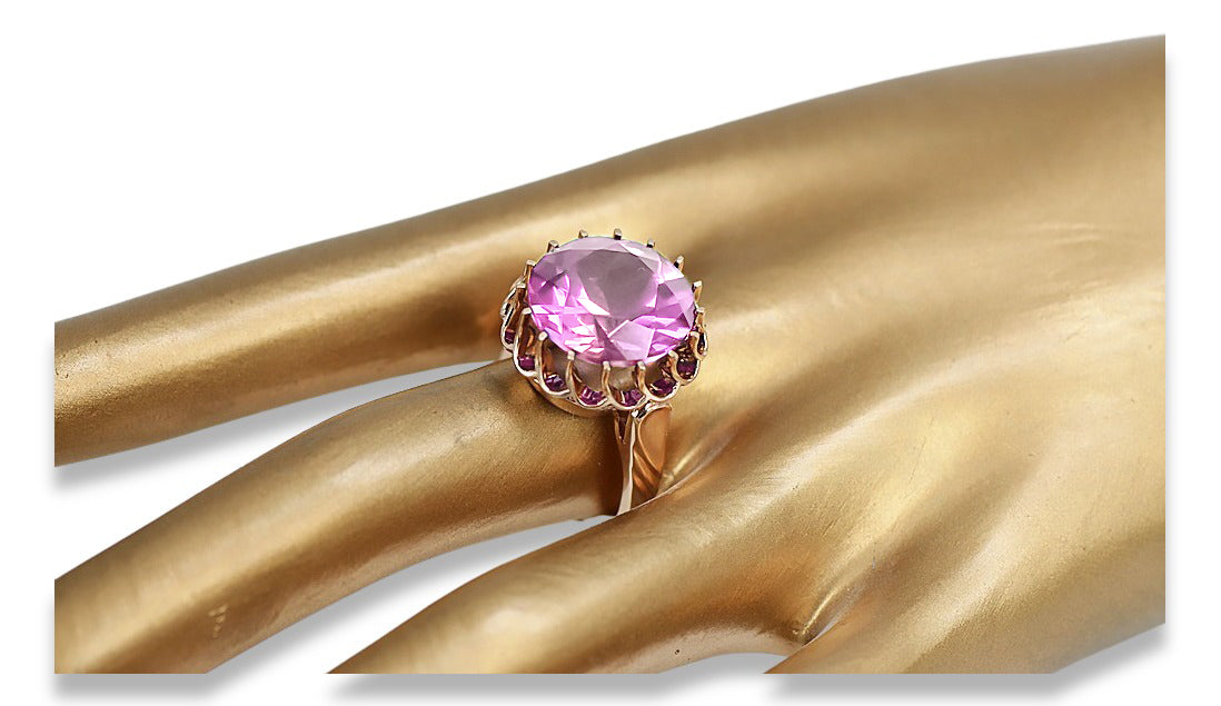 Vintage Amethyst Craft Ring in 14K Rose Gold (vrc035r-am) — full view of the piece