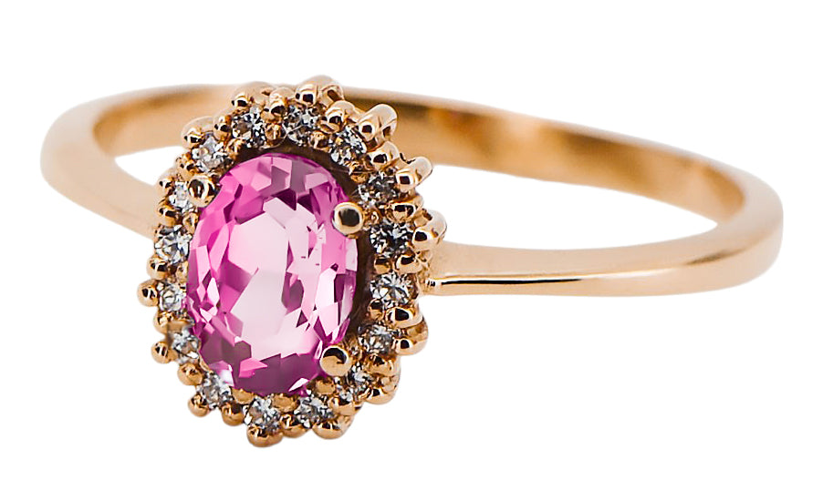 Vintage Amethyst Ring in 14K Rose Gold (crc009r-am) — side view showing the setting