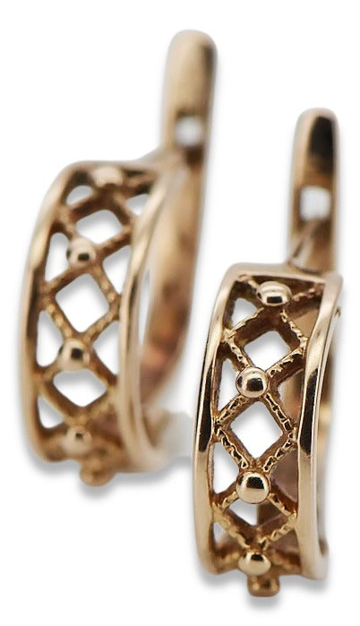 Vintage Hoops Earrings in 14K Rose Gold (ven145) — view 7