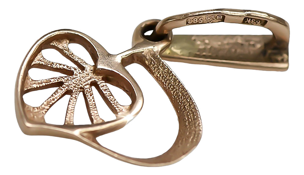 Vintage Leaf Pendant in 14K Rose Gold (vpn026) — view 3