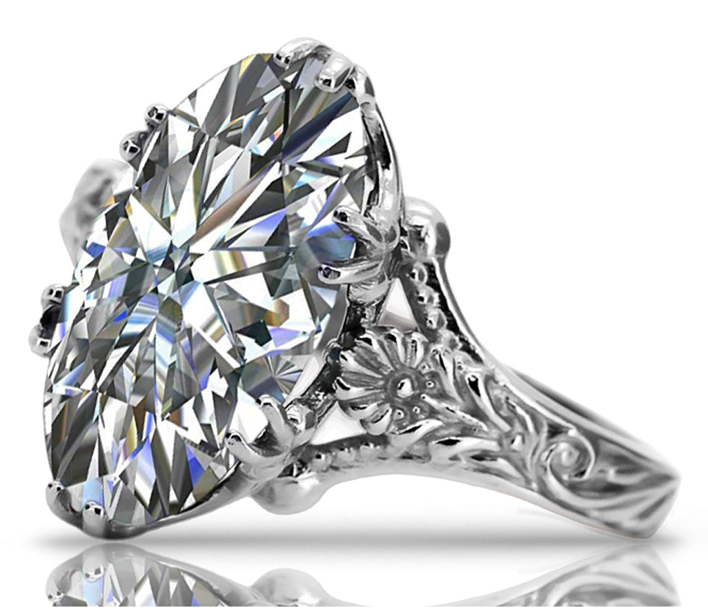 Vintage Zircon Cubic Ring in Sterling Silver (vrc084s-zi) — full view of the piece