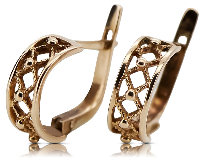 Vintage Hoops Earrings in 14K Rose Gold (ven145) — view 2
