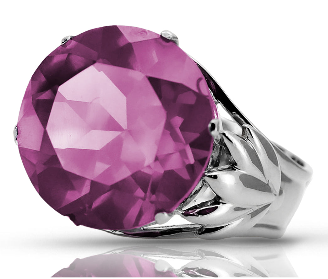 Vintage Amethyst Ring in Sterling Silver (vrc029s-am)