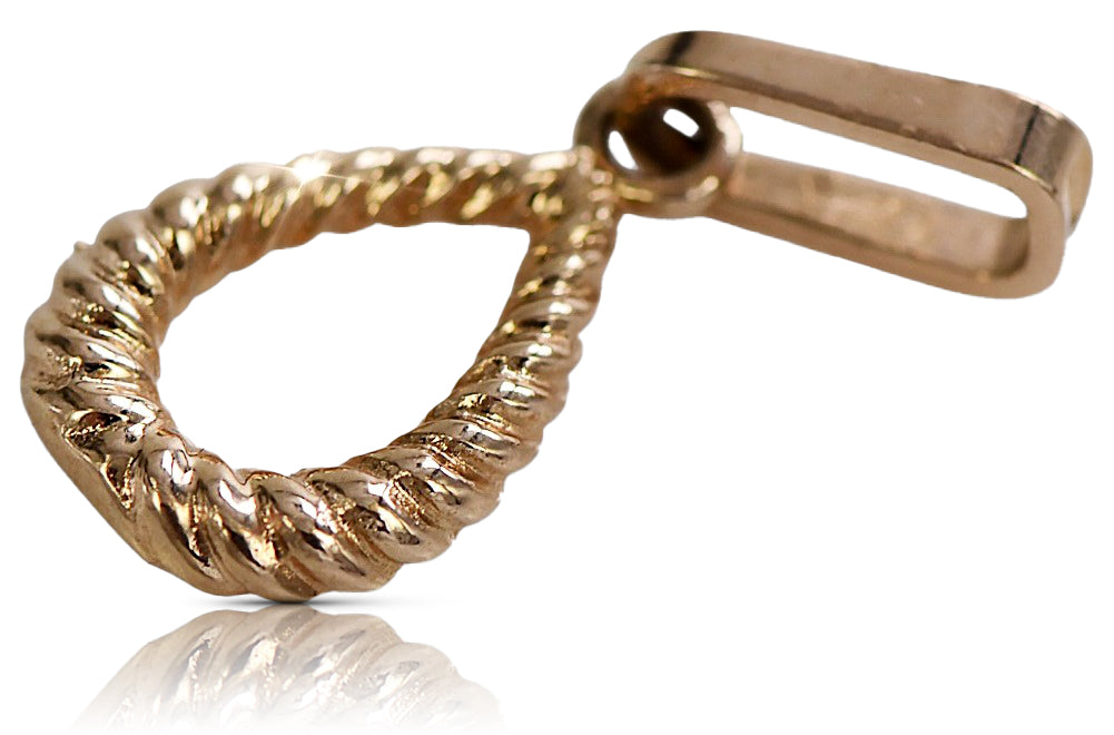 Vintage Oval Pendant in 14K Rose Gold (vpn089) — view 2