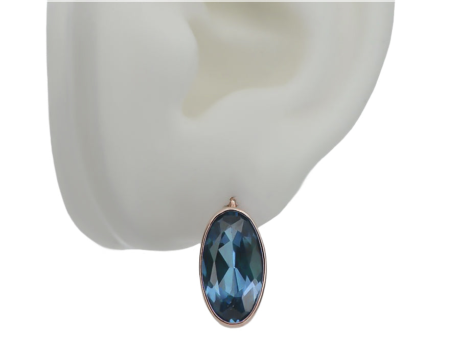 Vintage Aquamarine Earrings in 14K Rose Gold (vec001r-aq) — view 4