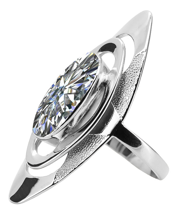 Vintage Zircon Oval Cubic Zirconia Ring in Sterling Silver (vrc189s-zi) — close-up of the hallmark on the inner band