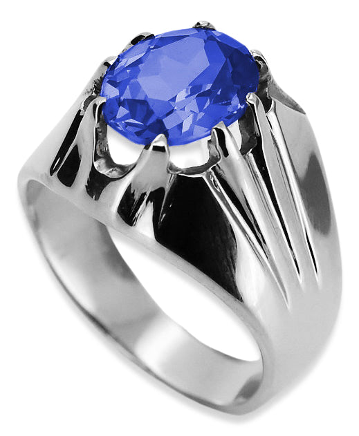 Vintage Sapphire Ring in Sterling Silver (vrc016s-sp)