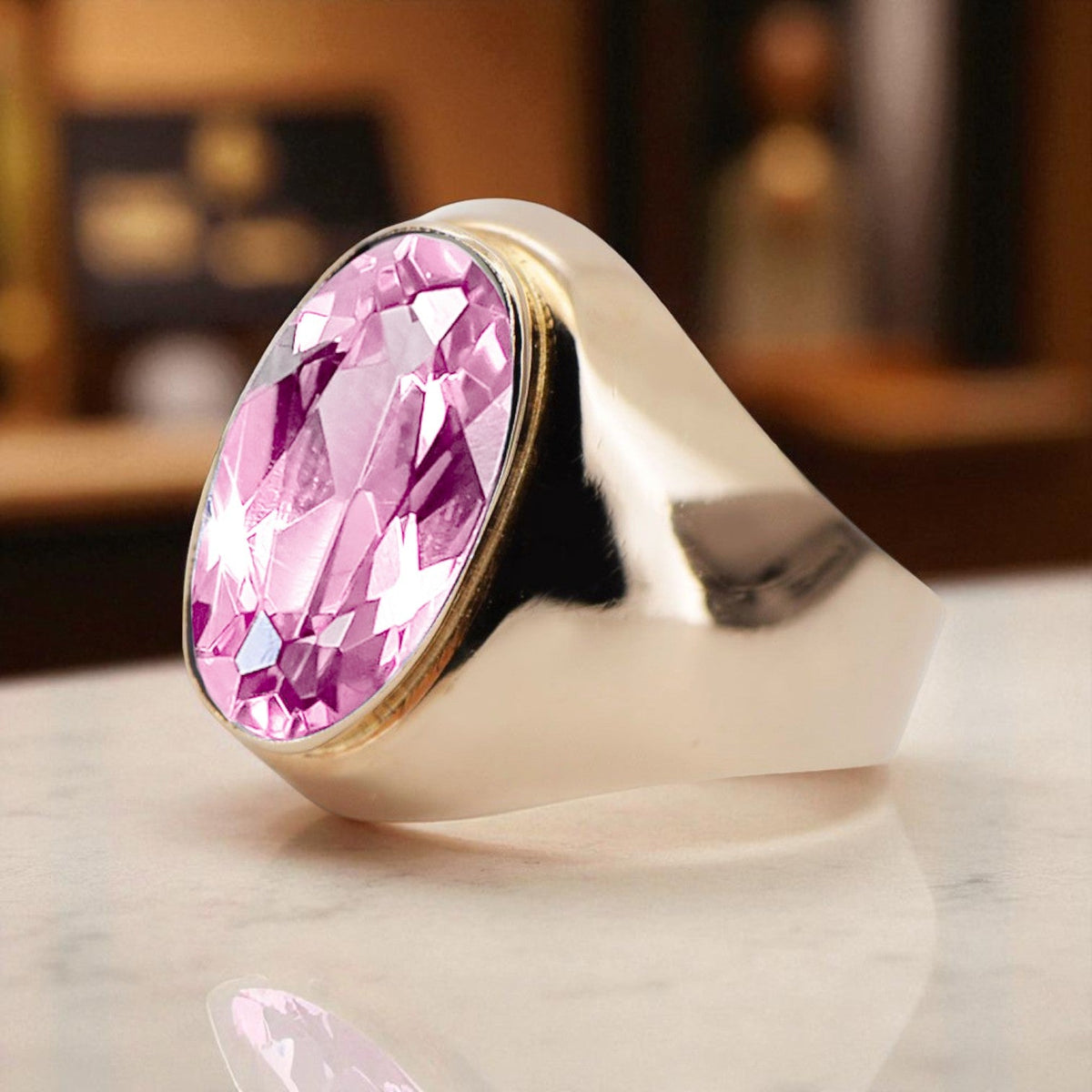 Vintage Amethyst Craft Ring in 14K Rose Gold (vrc077r-am)