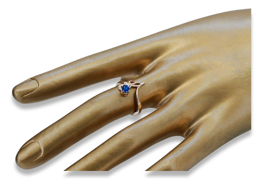 Vintage Sapphire Ring in Sterling Silver (vrc095s-sp) — full view of the piece