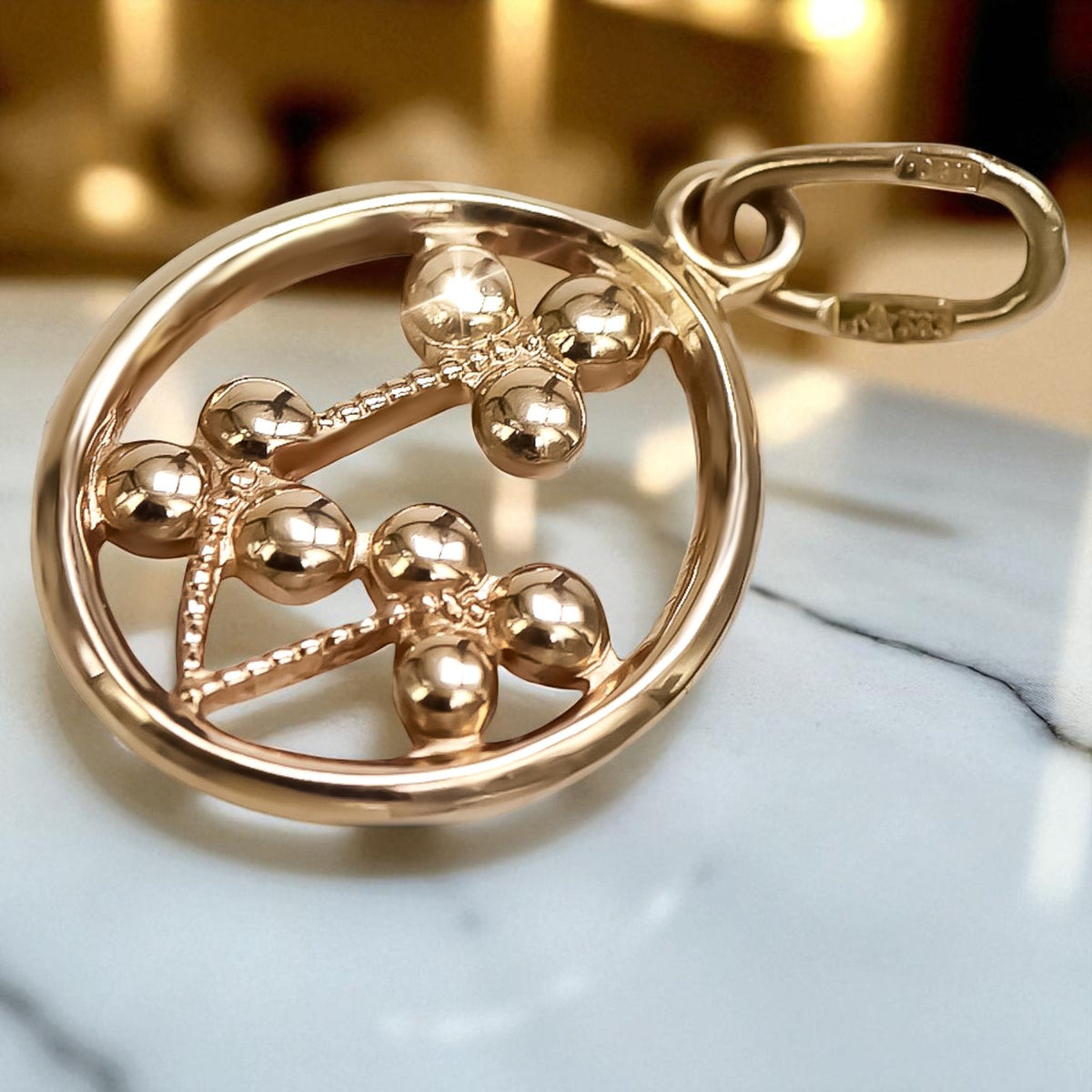 Vintage Leaf Pendant in 14K Rose Gold (vpn064)