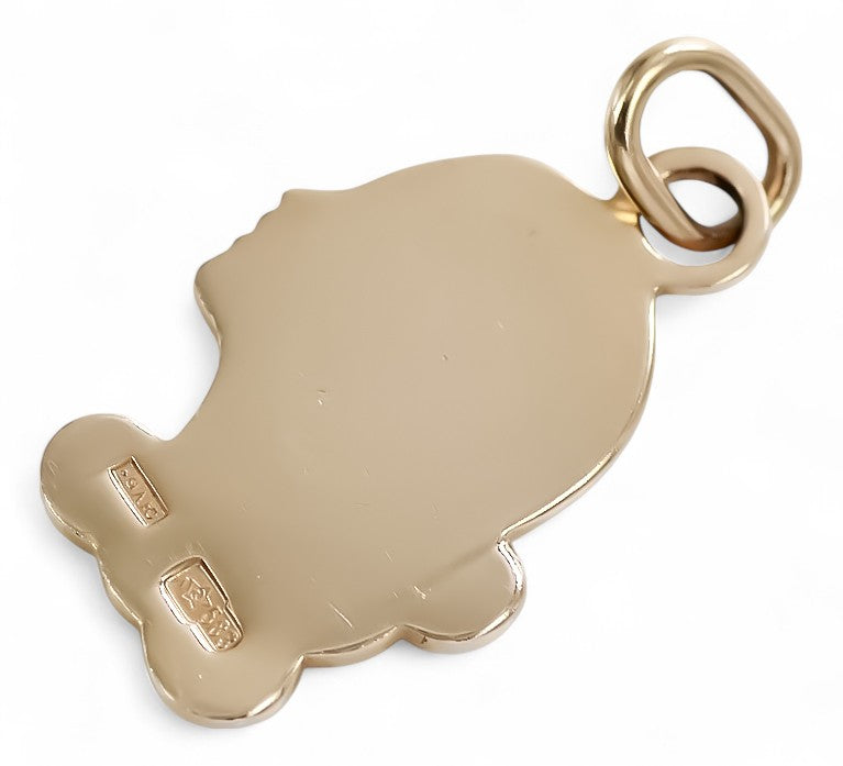 Vintage Pendant Made Zodiac Vzp Pendant in 14K Rose Gold (zm6avw) — side view showing the setting
