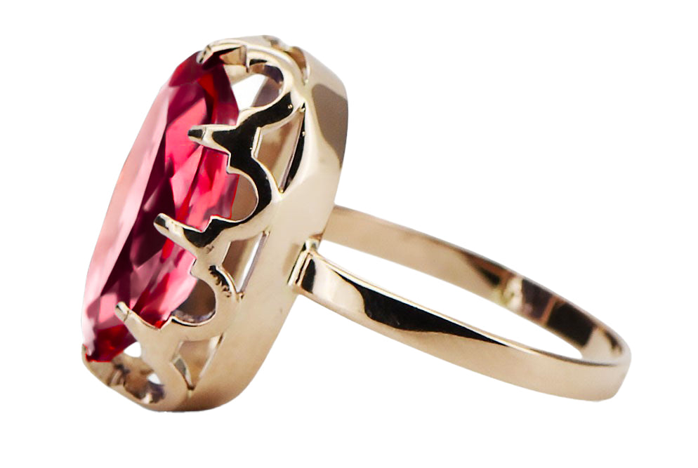 Vintage Ruby Craft Ring in 14K Rose Gold (vrc253r-rb) — full view of the piece