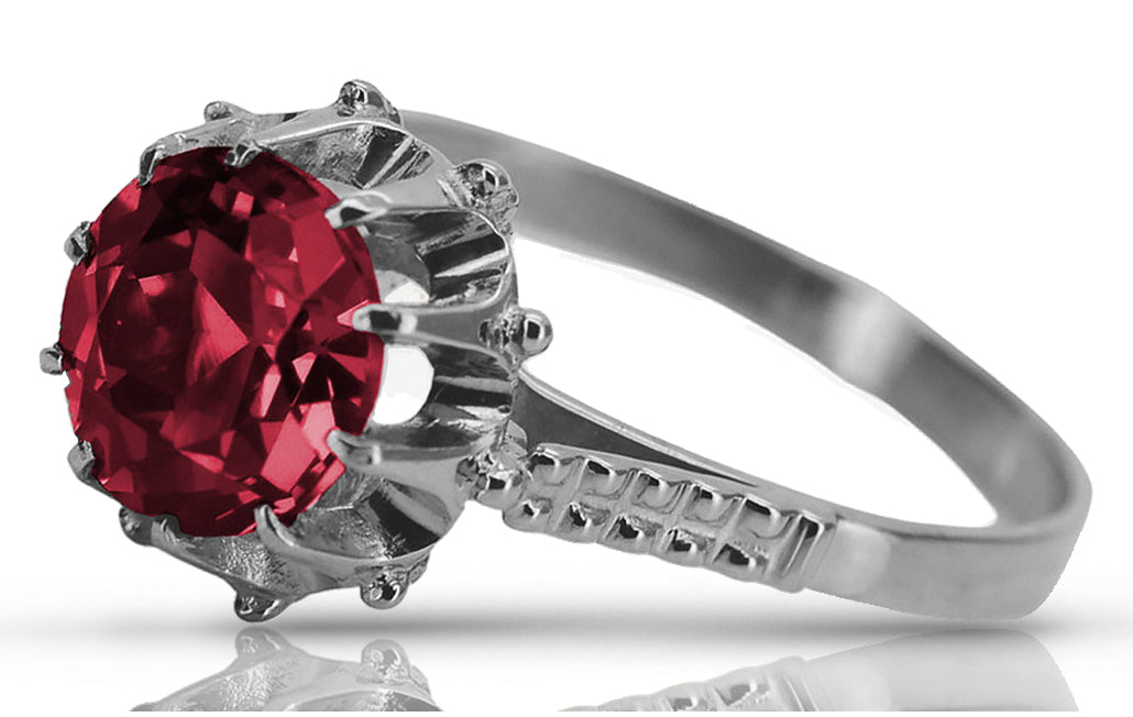 Vintage Ruby Ring in Sterling Silver (vrc045s-rb)