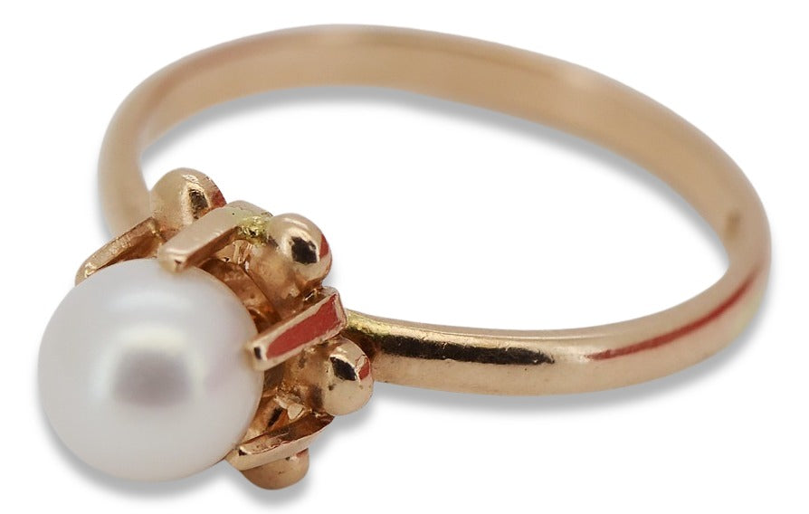 Vintage Pearl Ring in 14K Rose Gold (vrpr011r)