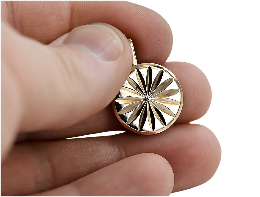 Vintage Circle Pendant in 14K Rose Gold (vpn004) — view 3