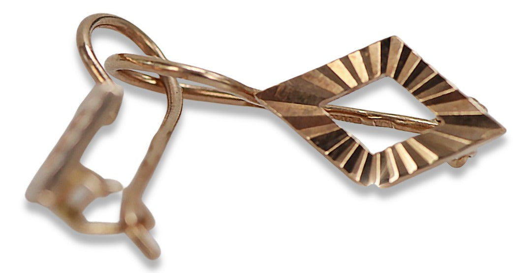 Vintage Square Earrings in 14K Rose Gold (ven144) — view 5
