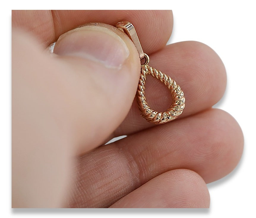 Vintage Oval Pendant in 14K Rose Gold (vpn089) — view 4